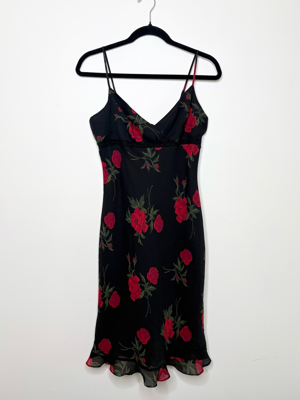 Express Vintage Y2K Rose Print Midi Slip Dress